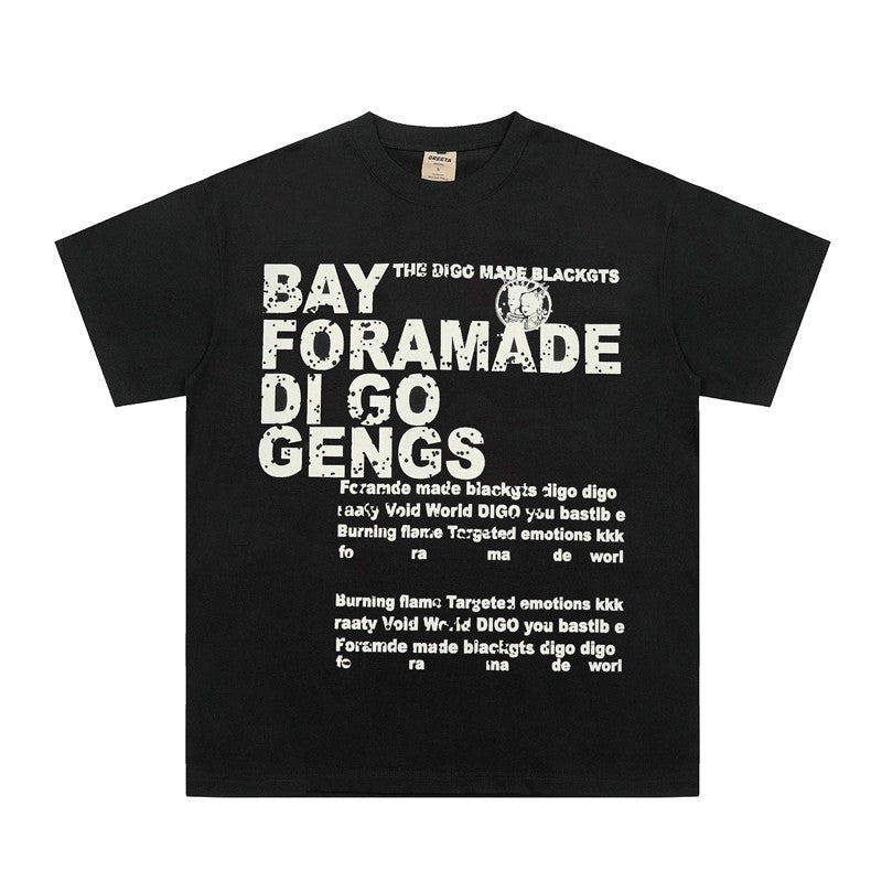 Vintage Loose Fit Letter Print T-Shirt