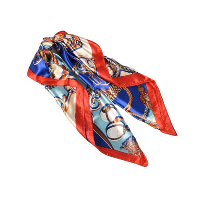 Vintage Printed Satin Square Head Scarf