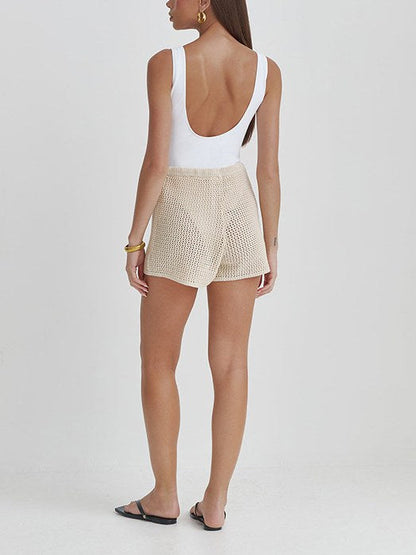 V-Neck String Shirt Loose Short Cover Ups