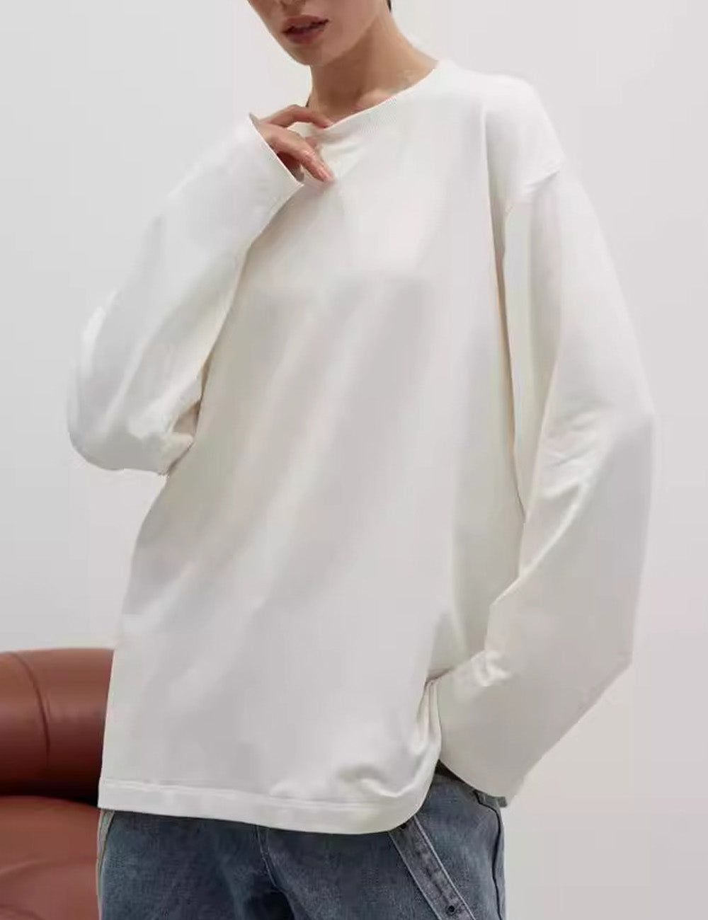 Casual Loose Round Neck Long Sleeve Top