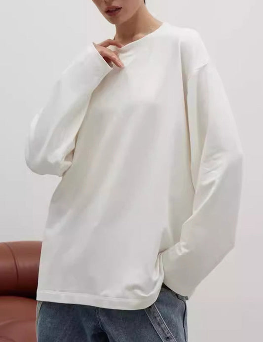 Casual Loose Round Neck Long Sleeve Top