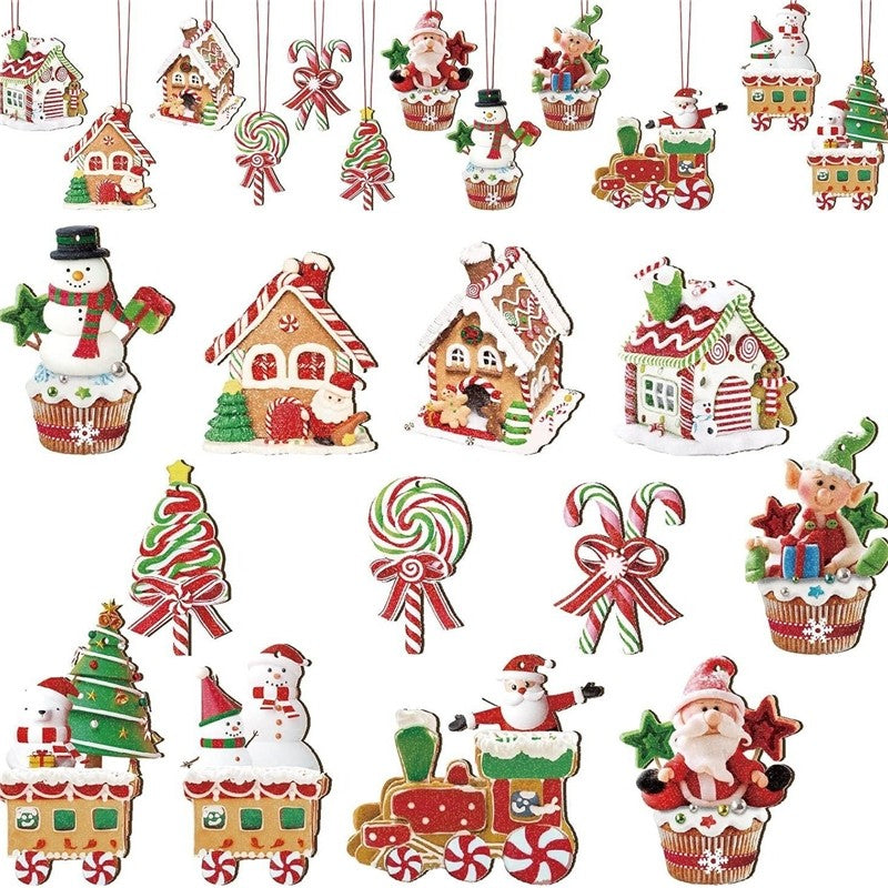12 Wooden Christmas Ornaments