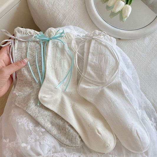 Bow Sweet Mesh Thin Socks