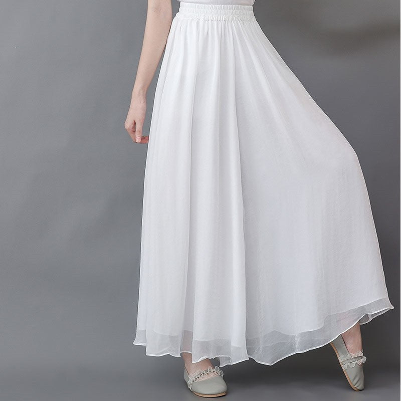 Baggy Wide Leg Chiffon Pants