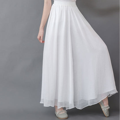 Baggy Wide Leg Chiffon Pants