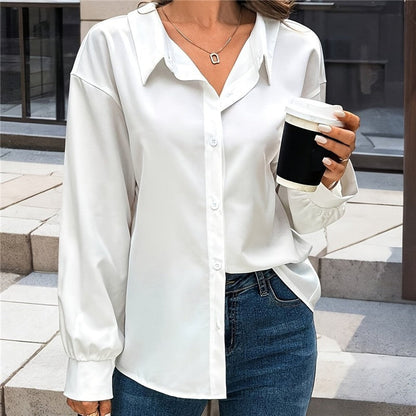 Solid Color Button Down Long Sleeve Shirt