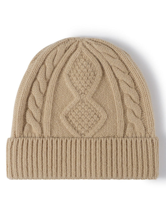 Solid Color Twist Padded Knot Beanie