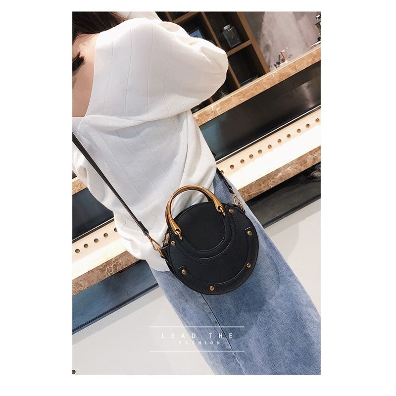 One Shoulder Crossbody Frosted Round Bag