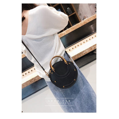 One Shoulder Crossbody Frosted Round Bag