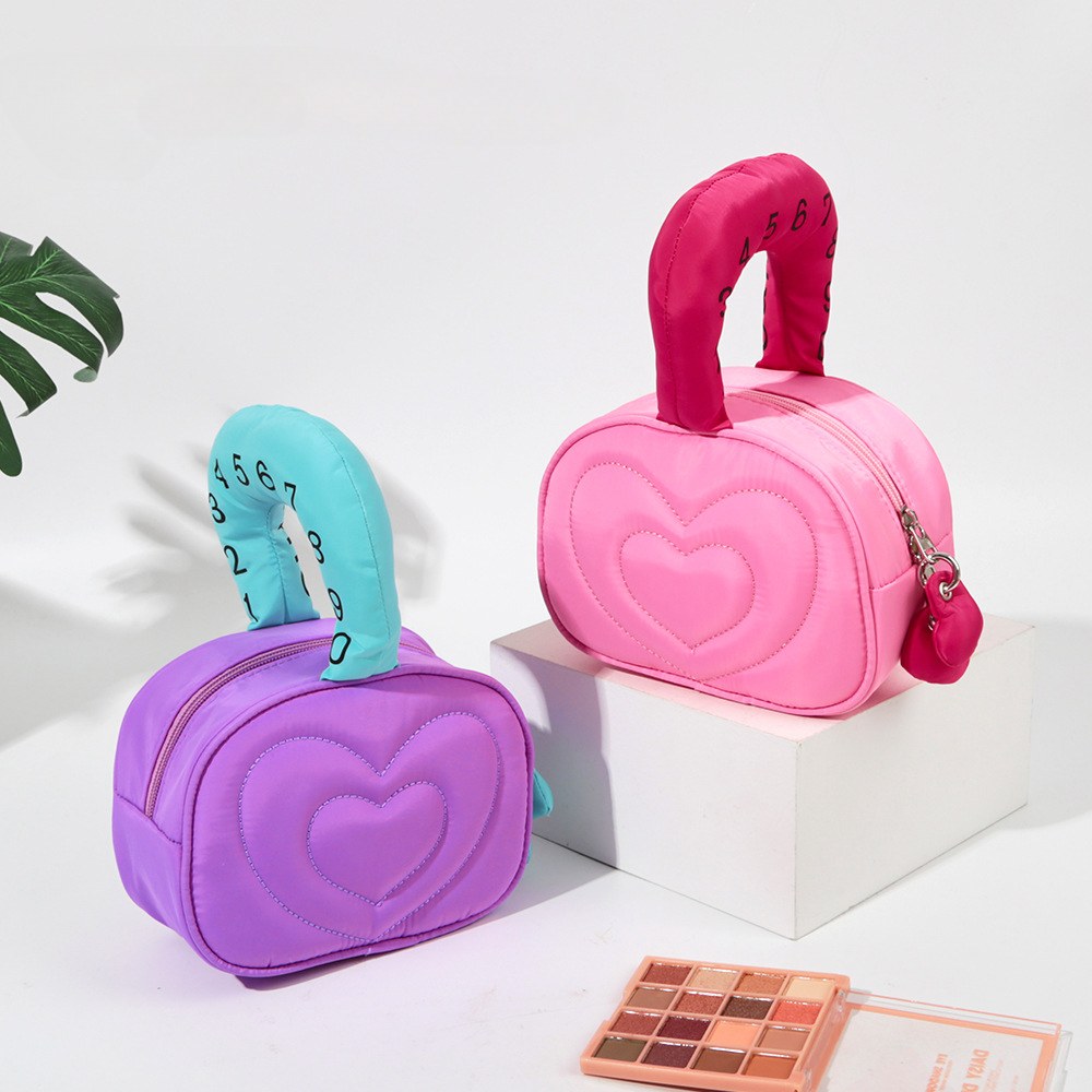 Love Color Block Letter Make Up Bag