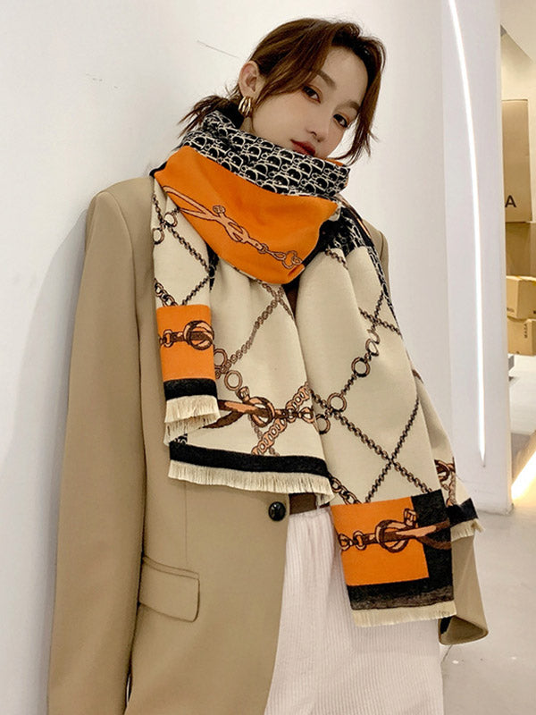 Imitation Cashmere Printed Double-Side Shawl Scarf