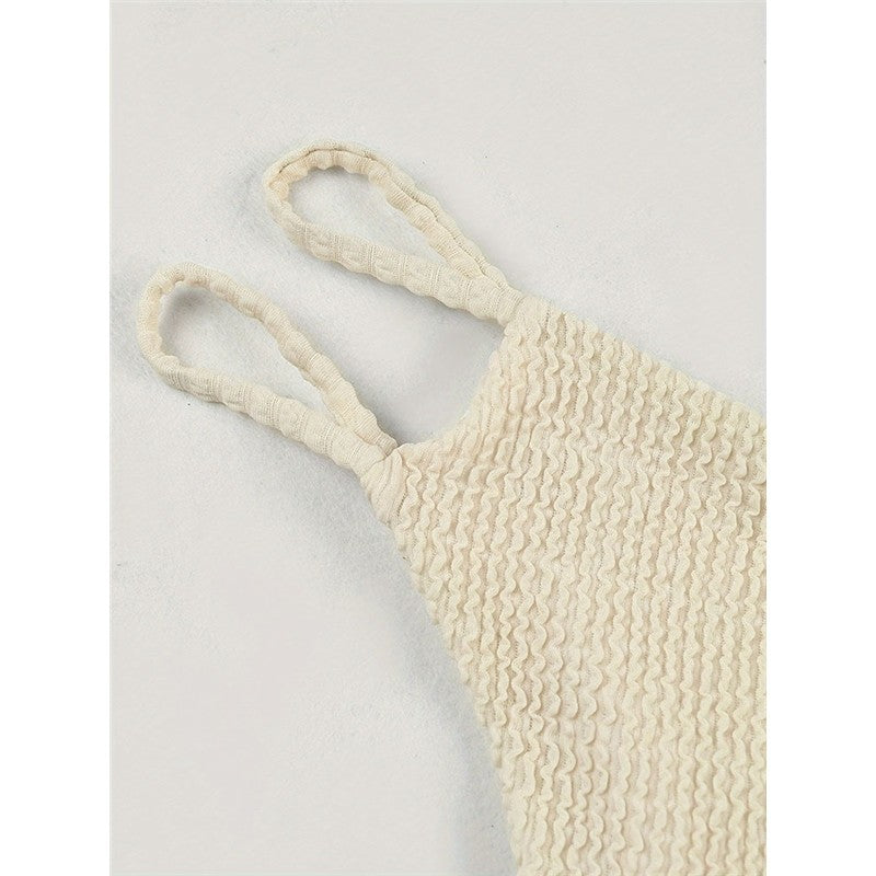 Solid Color Beach Dress Swimsuit Set