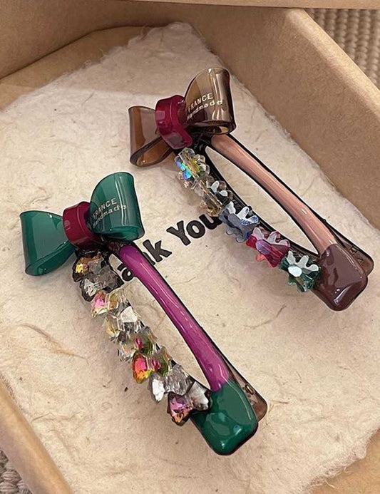 Elegant Rhinestone Bow Hair Clip