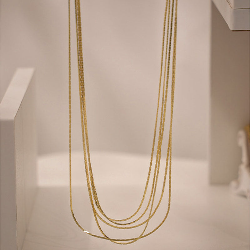 Minimalist Multi-Layer Gold Plated Necklace