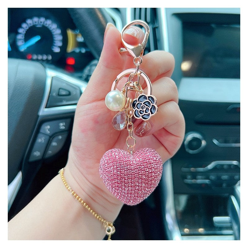 Full Diamond Heart Keychain Pendant
