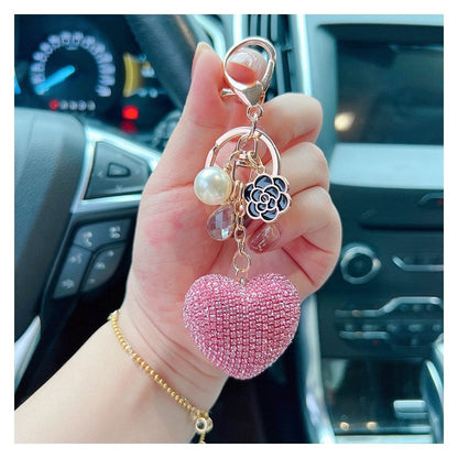 Full Diamond Heart Keychain Pendant