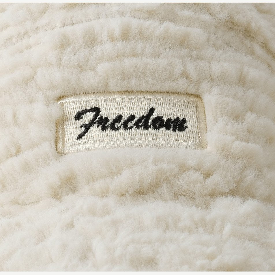 Solid Color Teddy Fleece Padded Warm Hat