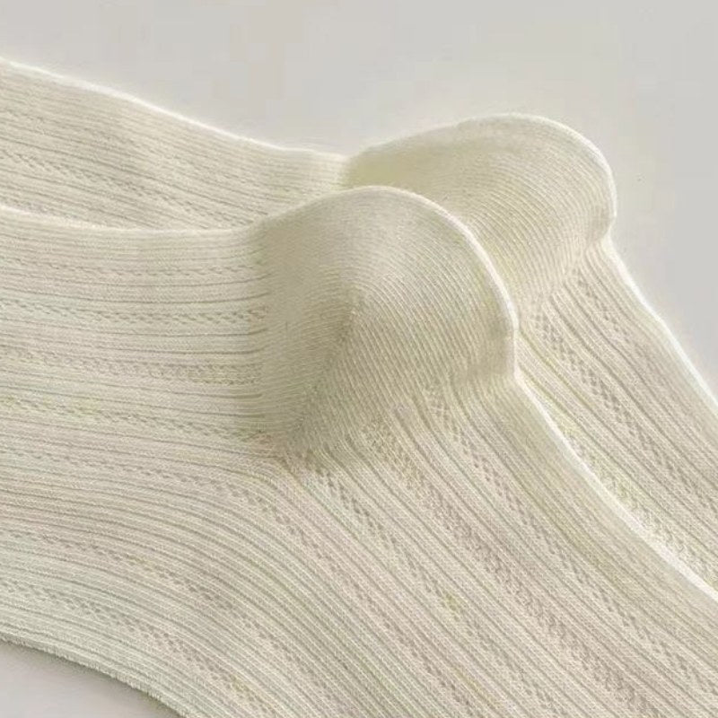 Bow Embroidered Breathable Sweet Socks