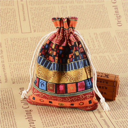 Ethnic Wind-Printed Bouquet Pocket Gift Packaging Bag