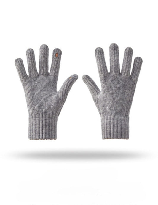 Candy Color Simple Twist Knit Gloves