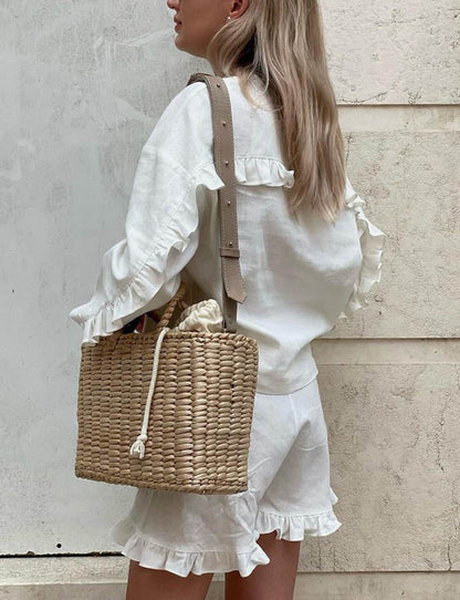 Solid Color Flounce Top Short Set