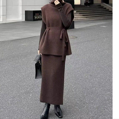 Elegant Sweater Three Piece Set