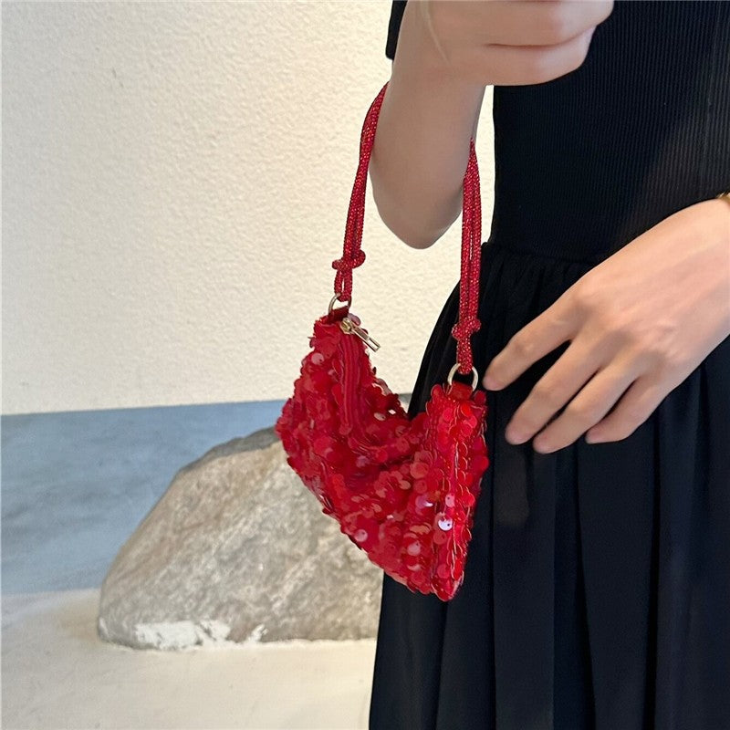 Solid Glitter Evening Clutch