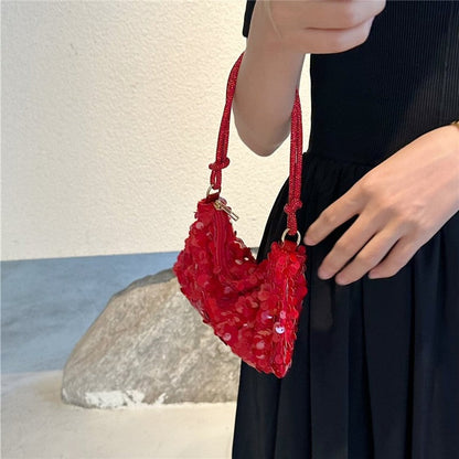 Solid Glitter Evening Clutch