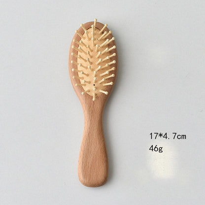 Wooden Handle Large Silicone Cushion Hair Combs