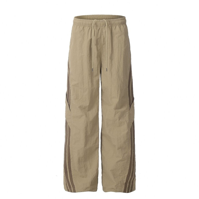 Unisex Streetwear Stripe Parachute Pants