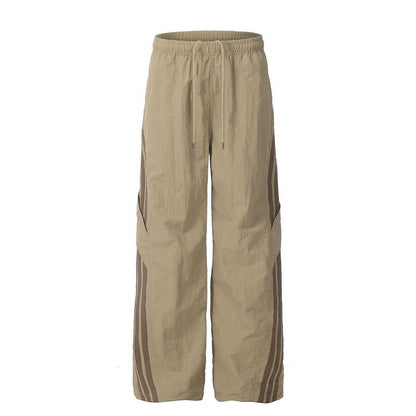 Unisex Streetwear Stripe Parachute Pants