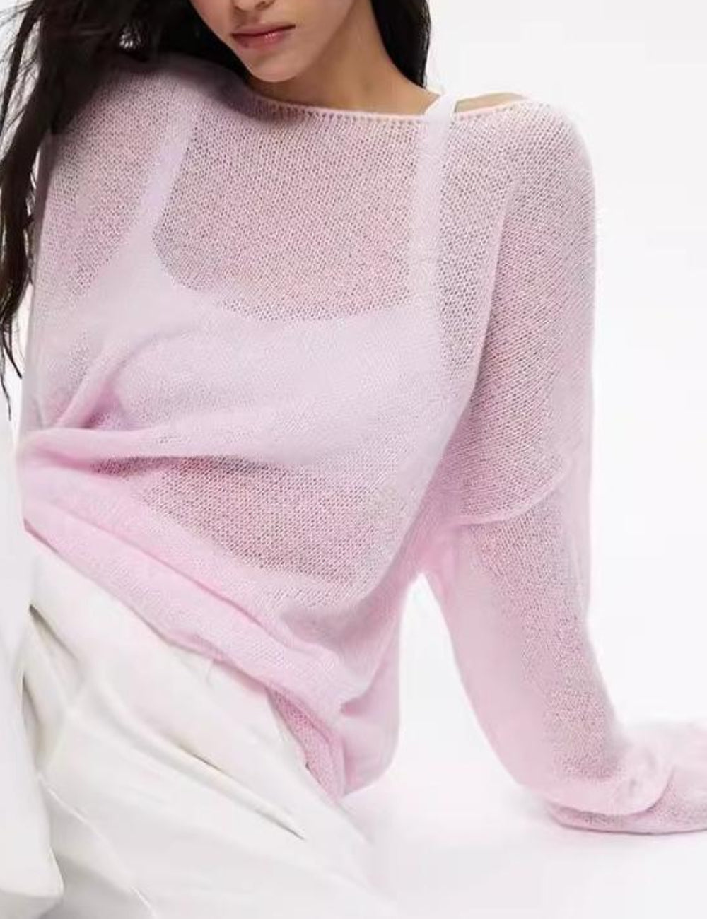 Loose Knit See Through Cover-Up Top