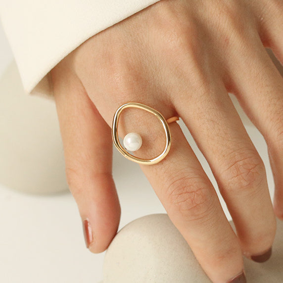 Pearl Simple Elegant Adjustable Rings