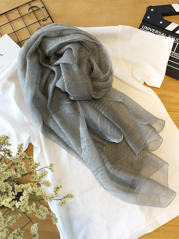 Silk Solid Vintage See-Through Fashion Scarf