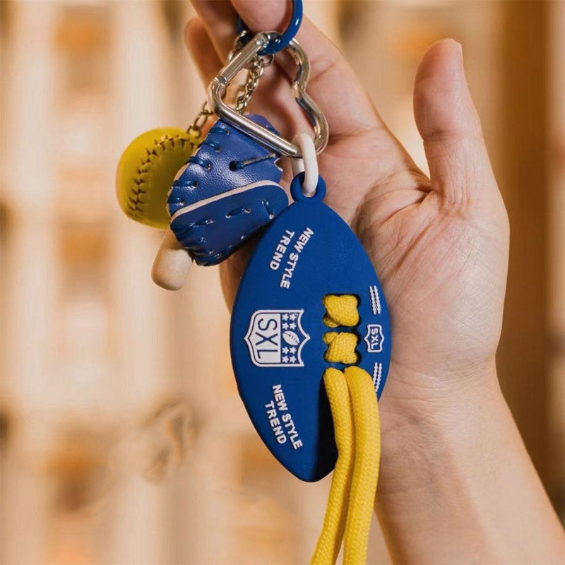 Cute Creative Baseball Braided Rope Bag Charm