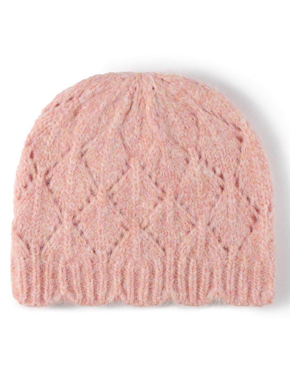 Solid Color Jacquard Knit Beanie