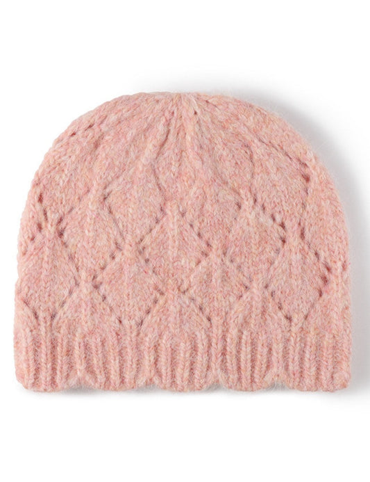 Solid Color Jacquard Knit Beanie