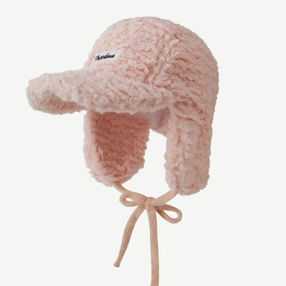Solid Color Teddy Fleece Padded Warm Hat