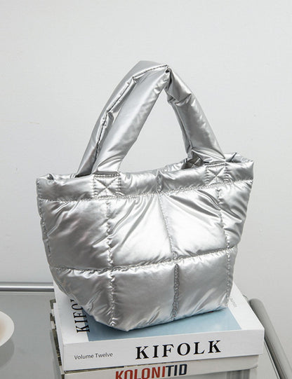 Solid Color Simple Puffer Handbag
