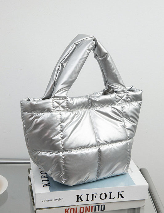 Solid Color Simple Puffer Handbag