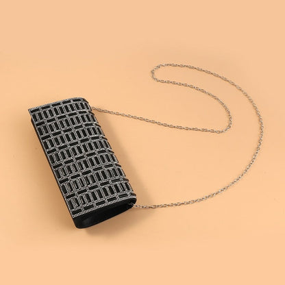 Party Vintage Glass Rhinestone Geometric Clutch Bag