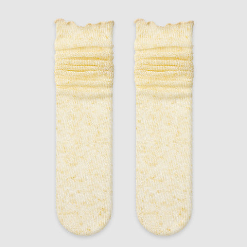 Minimalist Mesh Lace Trim Slouch Socks