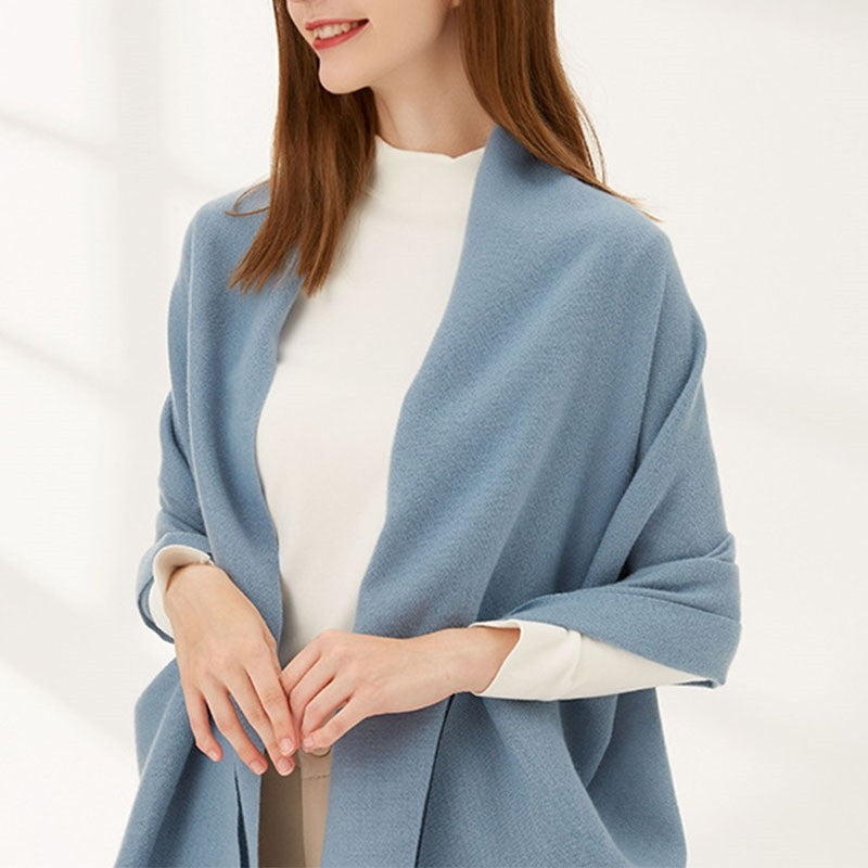 Solid Color Fringed Warm Scarf