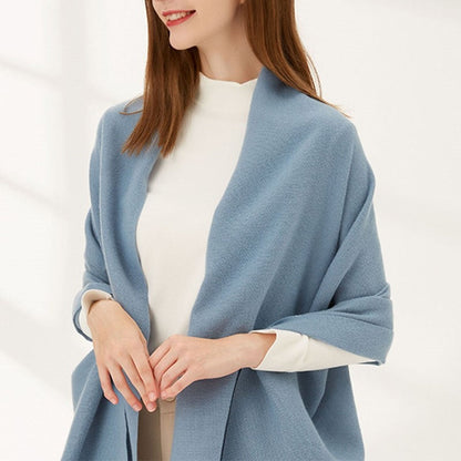 Solid Color Fringed Warm Scarf