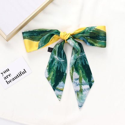 Vintage Elegant Oil Painting Long Silk Scarf