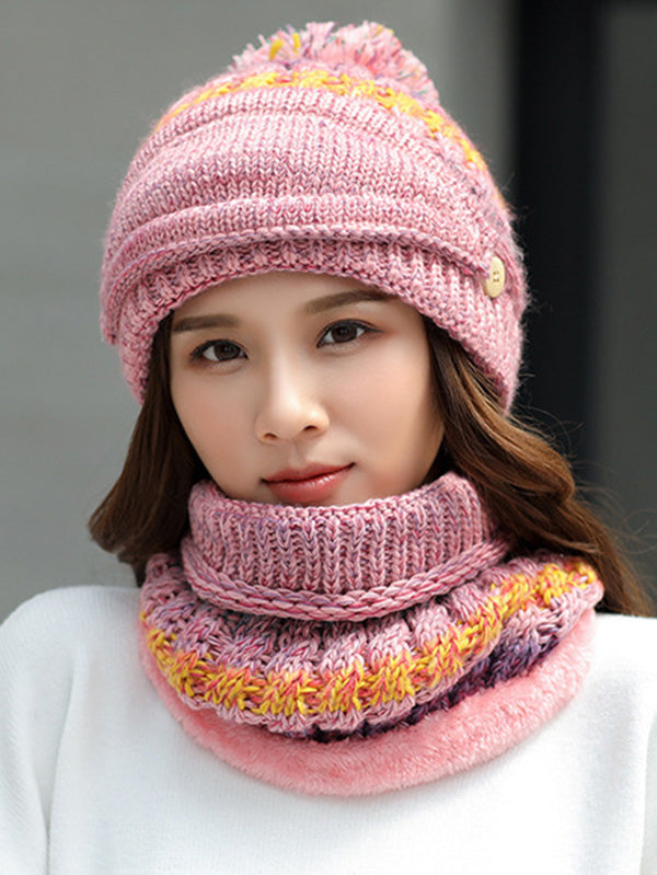 Original Three Pieces Knitting Hat+Mask+Scarf