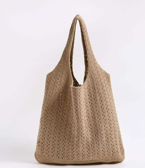 Vintage Knitted Tote Shopping Bag