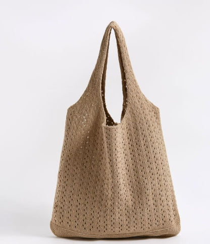 Vintage Knitted Tote Shopping Bag