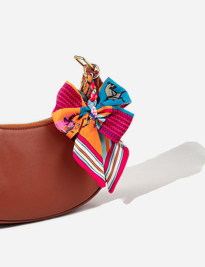 Vintage Print Satin Bow Bag Charms