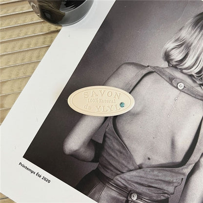 Elliptical Spring Alphabet Crystal Hair Clip